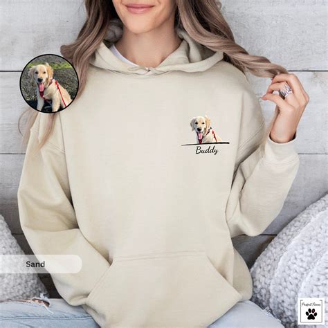 Custom Pet Portrait Hoodie Custom Personalised Dog Lover - Etsy