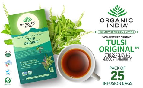 ORGANIC INDIA Tulsi Original 25 Tea Bags - White, 1.74 G : Amazon.in ...