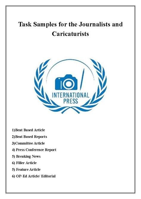 Task Samples for Journalists & Caricaturists: Articles & Reports - Studocu