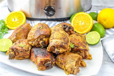 Easy Slow Cooker Jerk Chicken Thighs