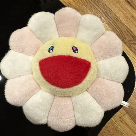 small takashi murakami flower pillow in pink and... - Depop