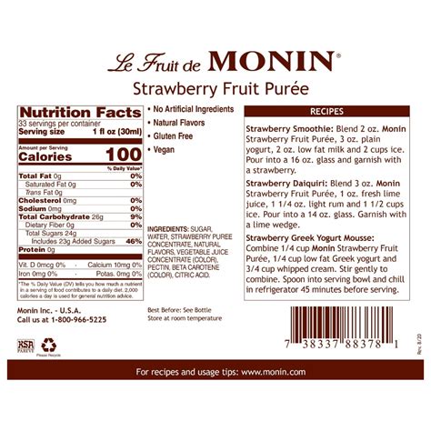 Monin Strawberry Puree 1L - Modern Mylk