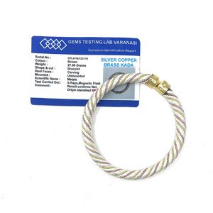 Buy MAHANT JI Silver Copper Brass Thick Adjustable Free Size Kada For ...