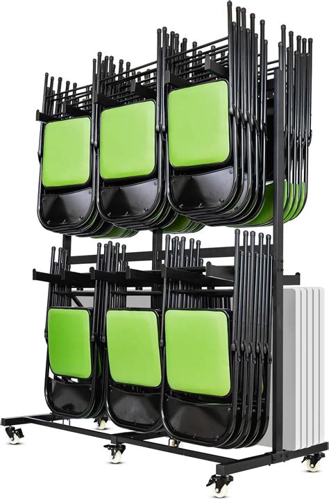 Amazon.com: Lokshun Folding Chair Rack,Two Tier Folding Chair Cart, 2 ...