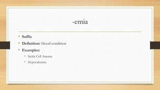 Medical Terminology Presentation 2: Suffixes | PPT