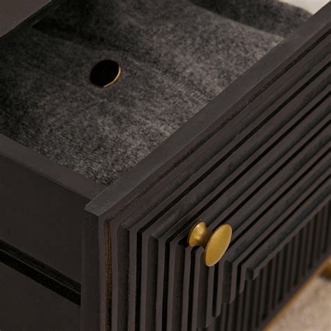 Rayna 3 Drawer Chest of Drawers - Jet Black - Laura James