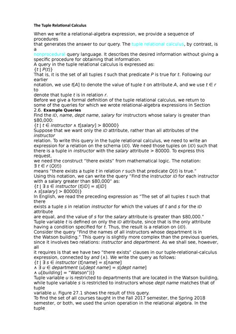 Image result for Tuple Calculus