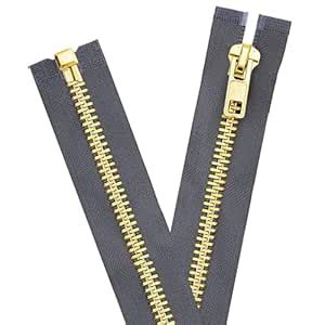 Mandala Crafts 40 Inch Zipper Heavy Duty Zippers - #10 Gray Metal ...