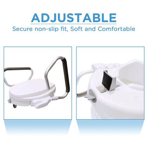 EASYCARE Toilet Seat Raiser with Padded Handles | Commode Raiser ...