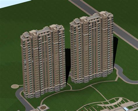 现代高层住宅公寓3dmax 模型下载-光辉城市