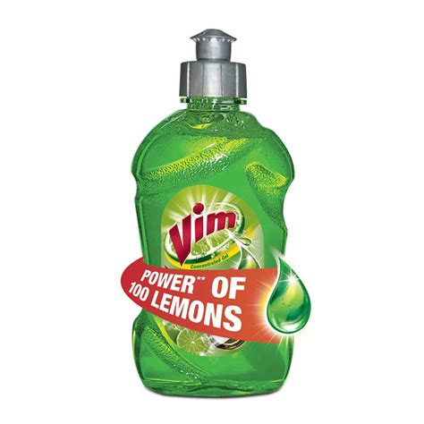 Vim Dishwash Liquid Gel Green Lemon Bottle, With Power Of Lemons ...