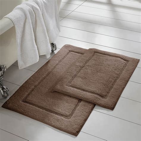 Modern Threads Non-Slip Bath Rugs Set 100% Cotton, 17" x 24" & 21" x 34 ...