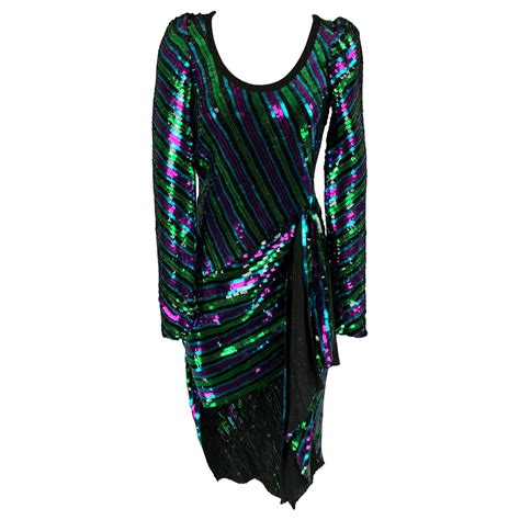 MARC JACOBS Pre-Fall 2019 Size 2 Black Multi-Color Asymmetrical Disco ...