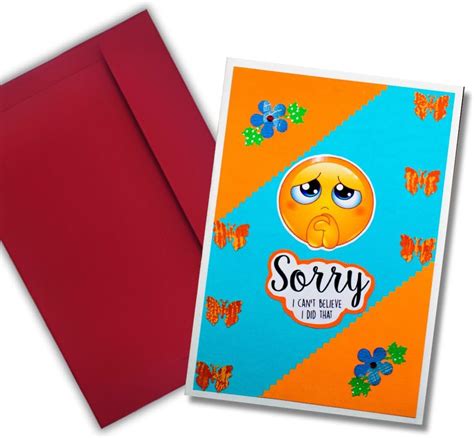 Gaurangi Sorry Card - Apologize Card - Handmade Cute Smile Sorry Card ...