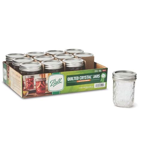 Ball Half Pint Quilted Crystal Jelly Jars & Lids-Regular Mouth - Shop ...