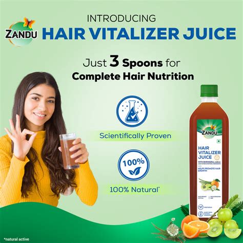 Buy Zandu Hair Vitalizer Juice for Noticeable Hair Growth Online