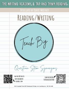 Question Stem Synonym Booklets by Teach Big - The Writing Academy