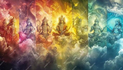Vishnu Avatars dynamic image showing Vishnu transforming through his ...