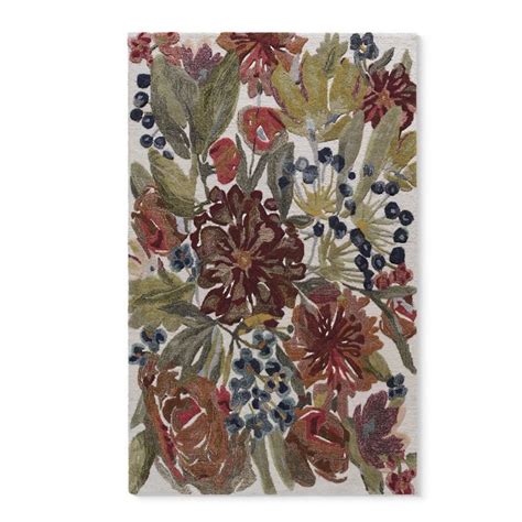 Ruby Floral Hand Tufted Performance Rug | Grandin Road