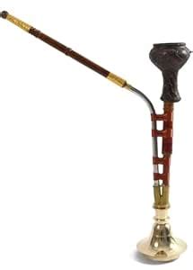25 Inch Traditional Brass Wooden Copper Hookah | Handmade Antique ...
