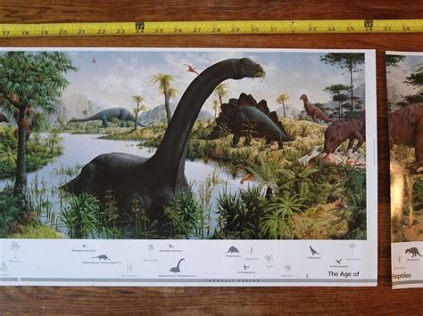 Age Of Reptiles Poster Of Rudolph F. Zallinger Dinosaur Mural Almost 6 Feet | #4557127006