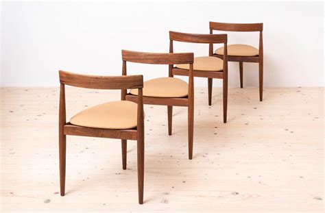 Teak Dining Set by Hans Olsen, 4 Chairs, Round Table, Danish Modern ...