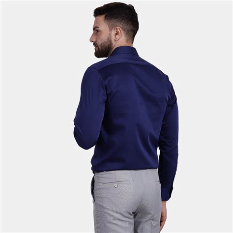 Men's Luthai Supima Mercerised Cotton Solid Regular Fit Dress Shirt ...