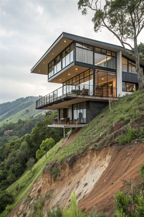 13+ Creative House on Steep Slope Ideas | Slope house design, Sloping ...