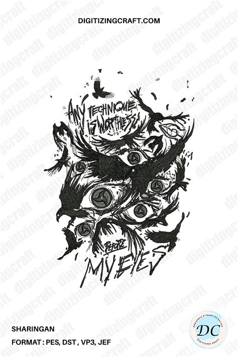 Sharigan anime embroidery design – Digitizing Craft