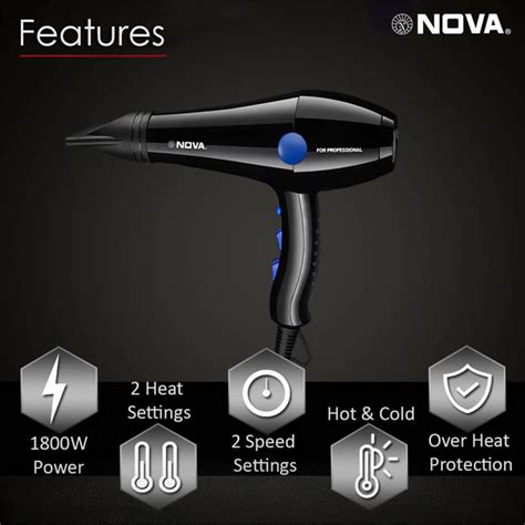 Nova Professional NHP 8211 Hair Dryer | Blow Dryer – Million Lights