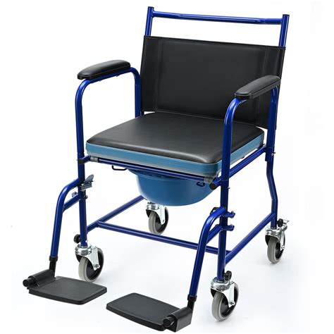 Buy 4 in 1 Rolling Shower Chair, BOEASTER 350 lbs Bedside Commode Chair ...