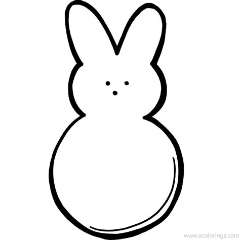 Peeps Coloring Pages Bunnies Template - XColorings.com