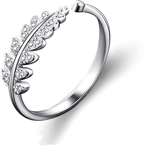 Karatcart Platinum Plated Elegant Austrian Crystal Adjustable Leaf Ring ...