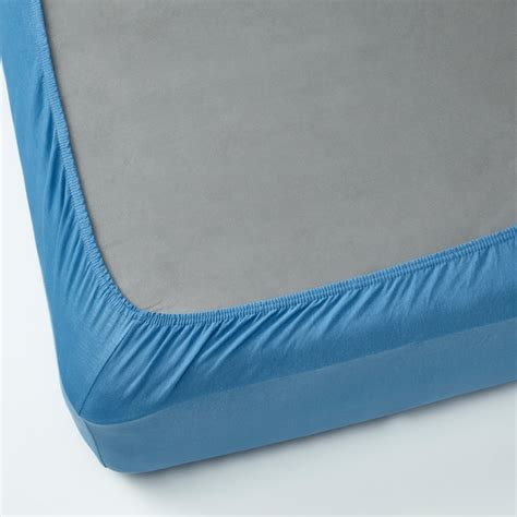 VÅRVIAL fitted sheet, blue, 160x200 cm (63x79") - IKEA