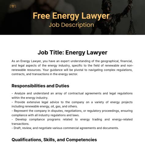 Free Energy Lawyer Job Description Template to Edit Online