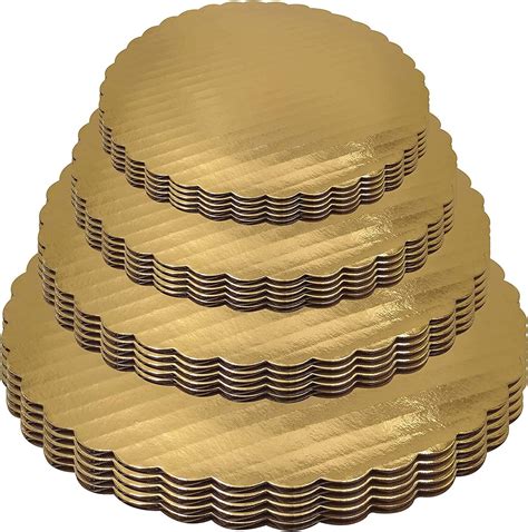 Bakerelation Gold Round Drum Cake Board Cake Base - 8,10,12 inch, Pack ...