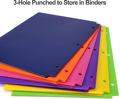 Buy EOOUT 8 Pack Pocket Folders with Clear Front Pocket for 3 Ring ...