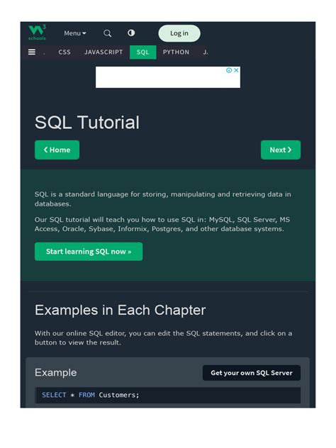 Image result for SQL Tutorial PDF