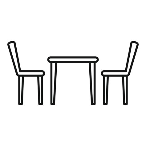 Cafe table chair icon, outline style 14542286 Vector Art at Vecteezy