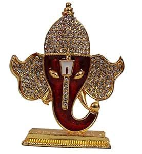 Buy Lord Ganesha | Ganpati face Idol Multicolor Metal God Stand Statue ...