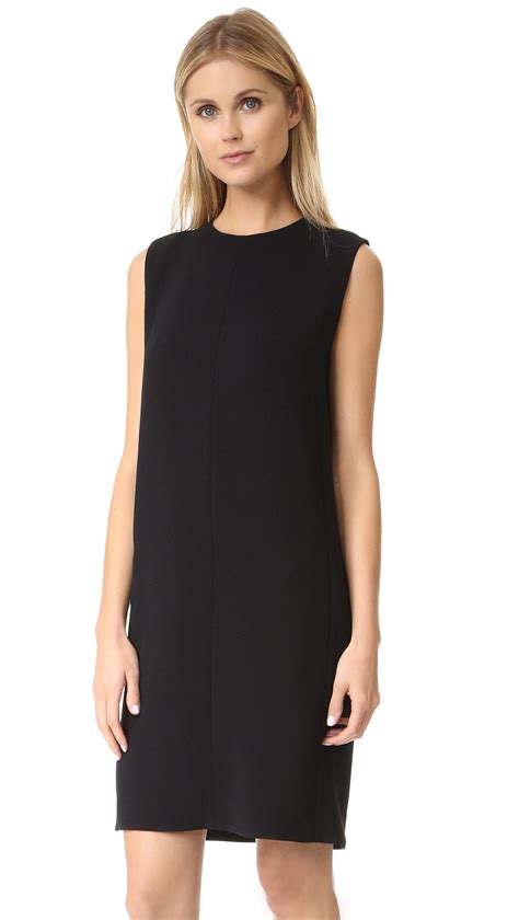Lyst - Vince Sleeveless Shift Dress in Black
