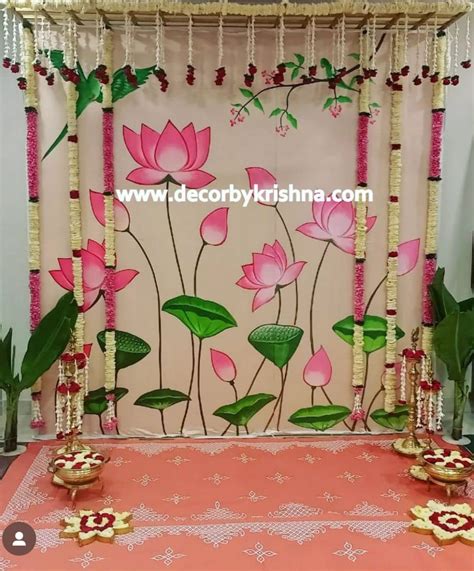 Talambralu Lotus Theme, Peach Pink Color Backdrop for Special Occasions ...