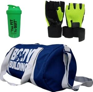 5 O' CLOCK SPORTS Gym Bag Combo With Body Building Polyster Duffle Gym ...