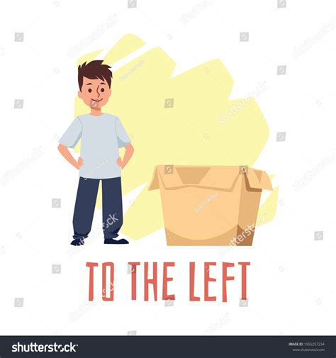 Meaning Preposition Left Flat Vector Illustration Stock Vector (Royalty ...