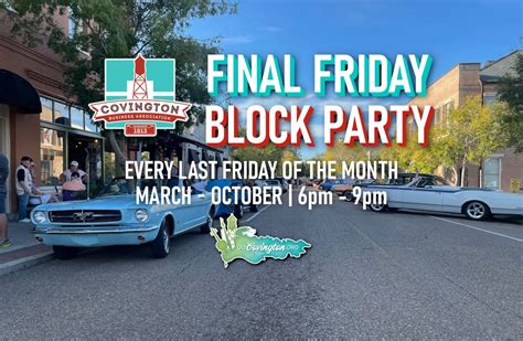 Final Friday Block Party - July 26, Columbia Street Downtown Covington ...