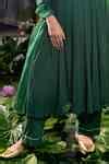 Buy Green Chiffon, Organza, Modal Gota Aishwarya Sleeve Embellished ...
