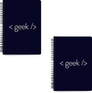 MOTIVATE BOX India 'Geek' in HTML code design Set of 2 Wiro bounded ...