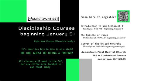 Introduction to New Testament I - Discipleship Class, 165 W Cumberland ...