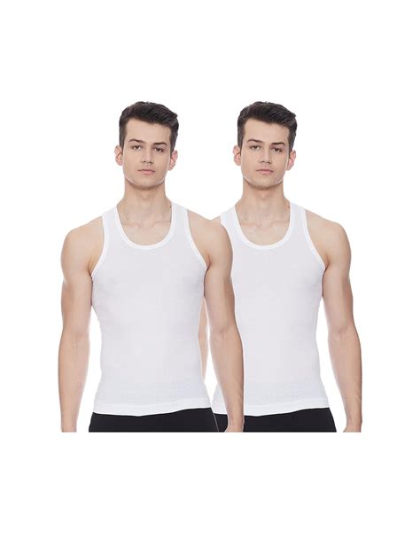 Buy Dixcy Scott Men’s Vest Slim Fit Solid Innerwear Pack of 2 K1 ...