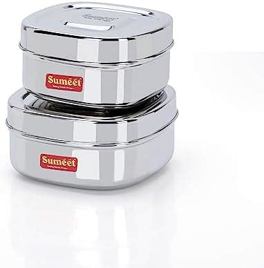 Buy NALAN INDIA Stainless Steel Lunch Box/Tiffin Box/Snack Box/Square ...